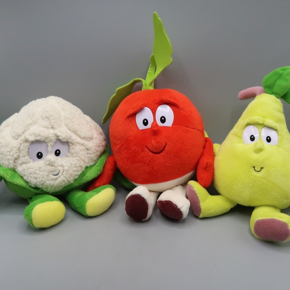Goodness Gang Body Squad Radish Pear Cauliflower Plush Fruit Vegetable Toys Lot